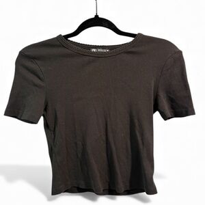 Zara Black Baby Tee-‎ Size Small